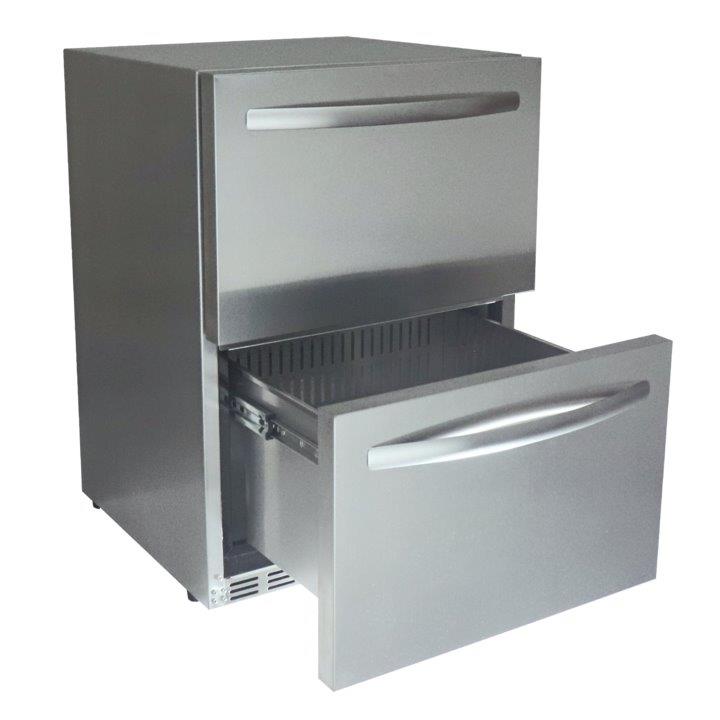RCS UL-Rated Stainless Steel Two Drawer Refrigerator