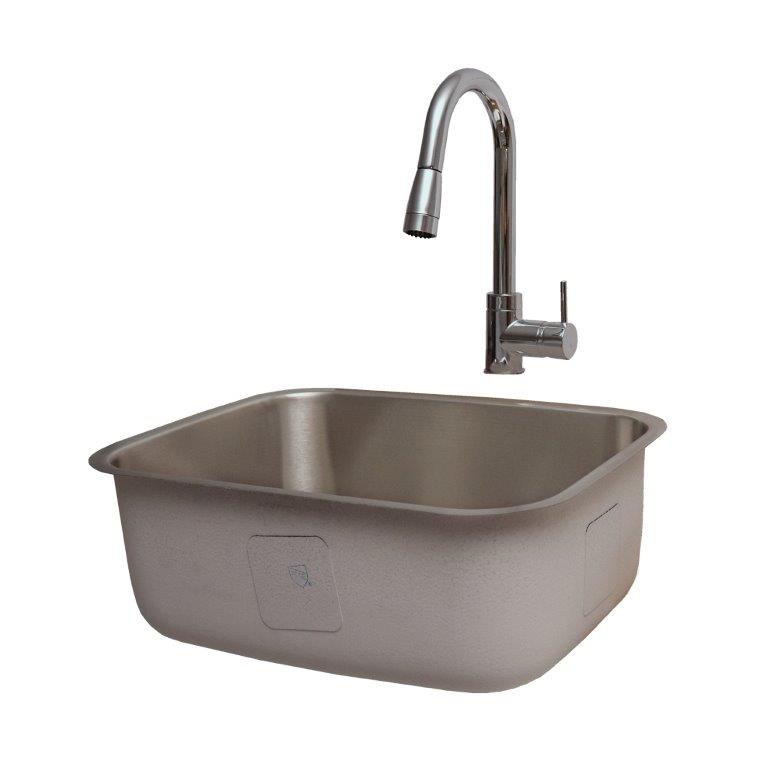 RCS Stainless Steel Undermount Sink and Faucet for Outdoor Kitchens
