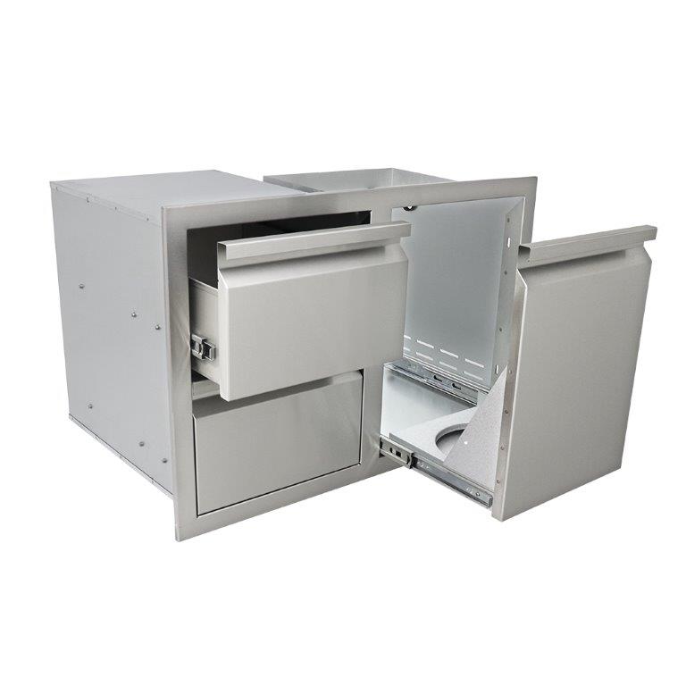 RCS Valiant Series Stainless Steel Double Storage Drawer and Propane Drawer