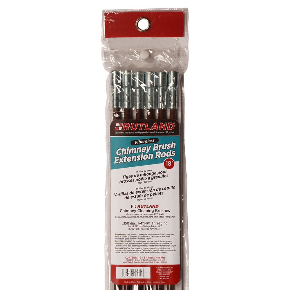 Rutland 7 x 11 Inch Rectangular Chimney Sweep Series Wire Chimney Brush with 18' Rod Kit
