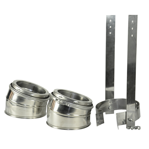 Shasta Vent All-Fuel HT 6-Inch Inner Diameter Stainless Steel Chimney Elbow Kit - 15 Degree