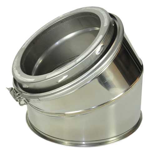 Shasta Vent All-Fuel HT 6-Inch Inner Diameter Stainless Steel Chimney Elbow Kit - 30 Degree