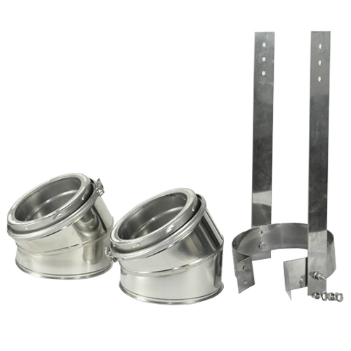 Shasta Vent All-Fuel HT 6-Inch Inner Diameter Stainless Steel Chimney Elbow Kit - 30 Degree