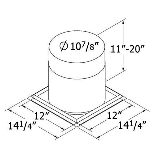 Shasta Vent All-Fuel HT Firestop Radiation Shield - For 6-Inch Inner Diameter Shasta Vent