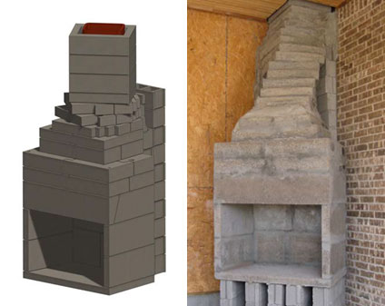 Stone Age Manufacturing 4" Offset Block for Masonry Chimneys