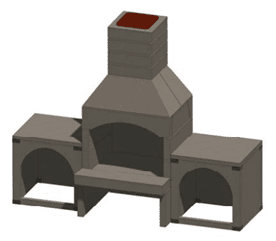 Stone Age Manufacturing Fireplace Wood Storage Cabinet with Square Opening