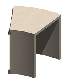 Stone Age Manufacturing 30 Degree Radiused Island Cabinet without Top with Reverse Backsplash
