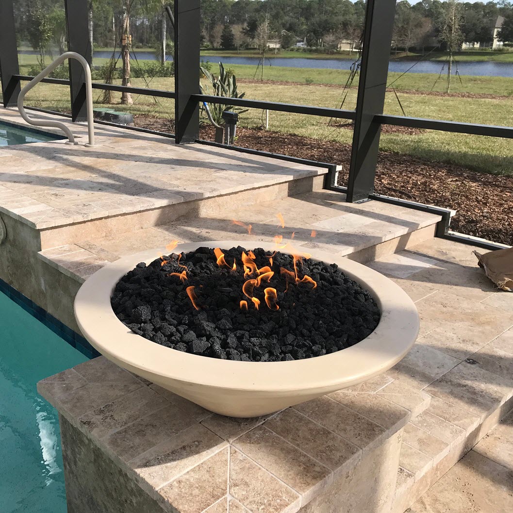 The Outdoor Plus 31 Inch Cazo GFRC Gas Fire Bowl
