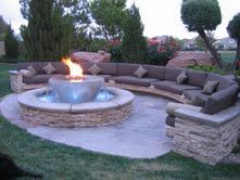 The Outdoor Plus 38 Inch Sedona GFRC 360 Degree Gas Fire and Water Bowl
