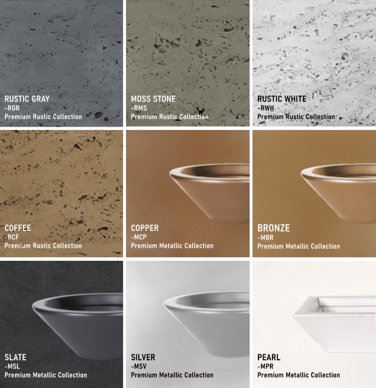 The Outdoor Plus 42 Inch Florence Low-Profile Concrete Fire Pit - 110V Electronic Ignition