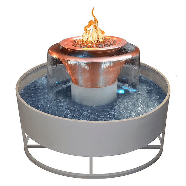 The Outdoor Plus 60 Inch Olympian 360 Degree Gas Fire and Water Fountain