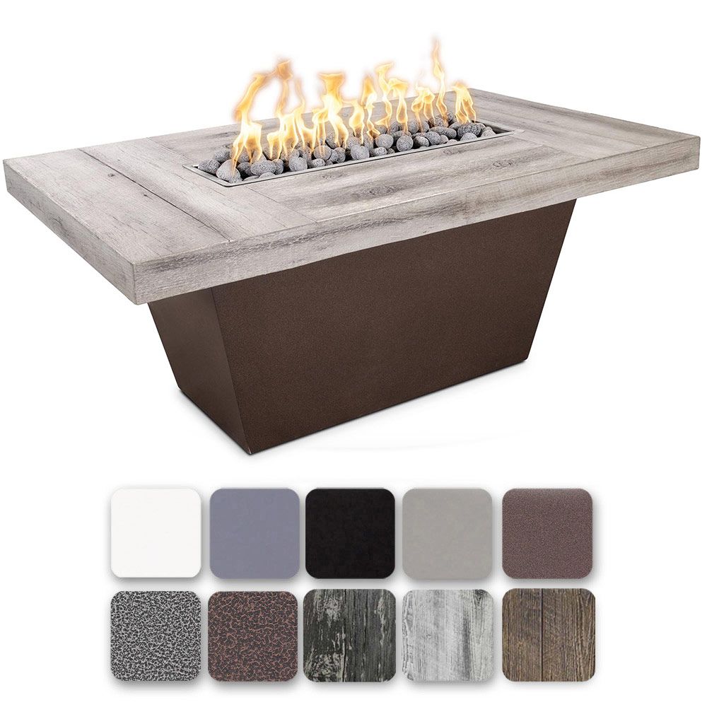The Outdoor Plus Tacoma 48 x 30 Inch Gas Fire Pit Table with Ivory Top