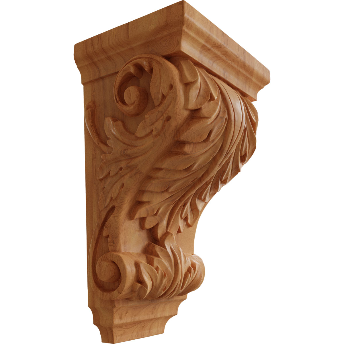 Ekena Millwork 8 1/2 Inch Large Wide Acanthus Wood Corbel
