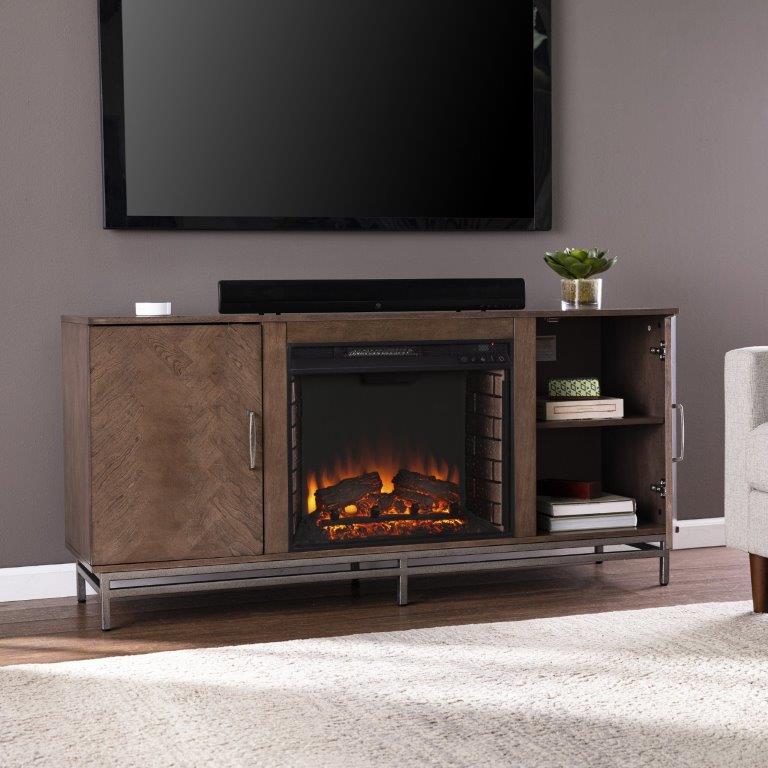 SEI 60 Inch Dibbonly Electric Fireplace with Media Storage