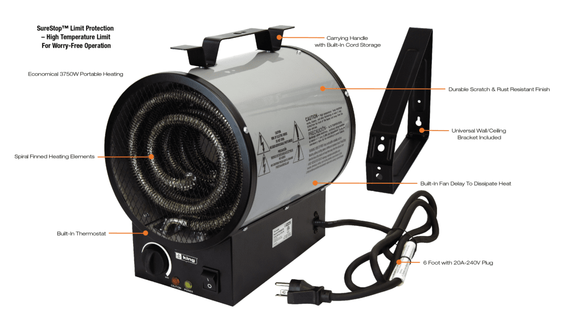 King Electrical Portable Garage Heater