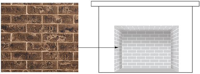Majestic Brick Interior Panels - For 42" Quartz Fireplaces - Tavern Brown