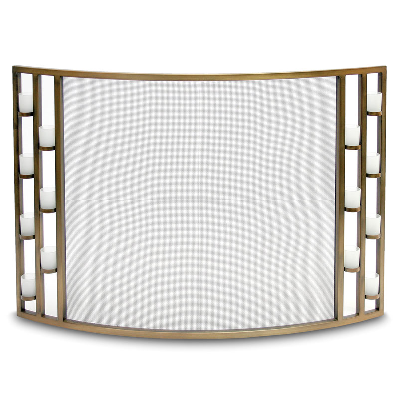 Pilgrim Bowed Candlewood Tea Light Fireplace Screen