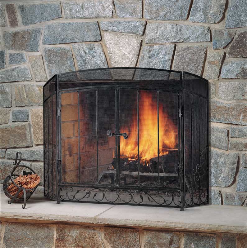 Pilgrim Renaissance Tri Panel Fireplace Screen with Doors