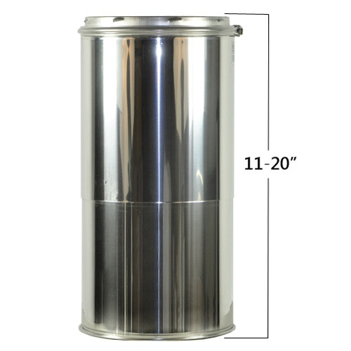 Shasta Vent All-Fuel HT 8-Inch Inner Diameter Stainless Steel Chimney Pipe Length - 11 to 20-Inch Adjustable Length
