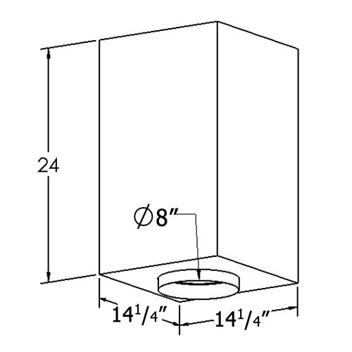 Shasta Vent All-Fuel HT 24 Inch Tall Ceiling Support Box - For 8-Inch Inner Diameter Shasta Vent