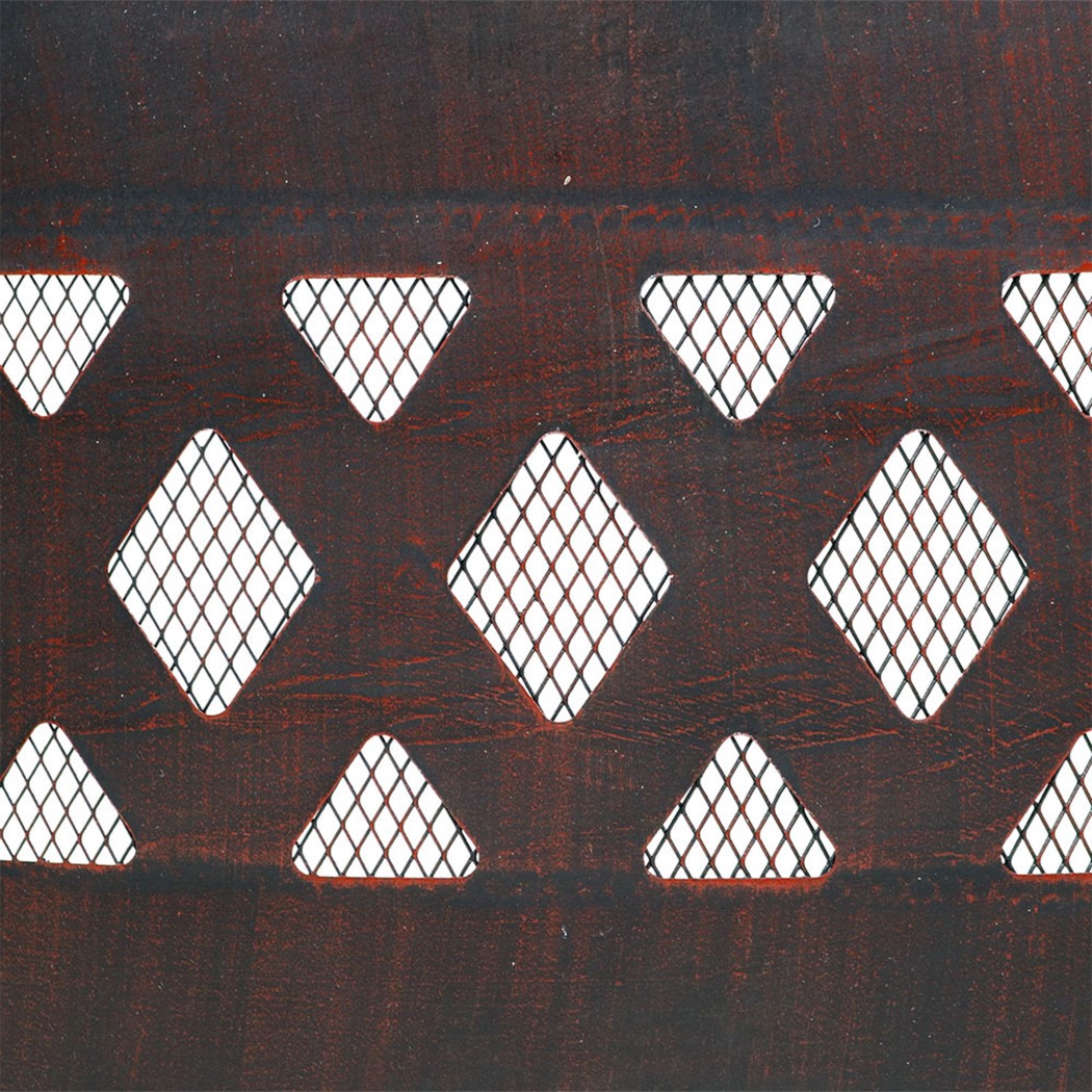 Sunnydaze 36 Inch Black Steel Crossweave Cutout Portable Outdoor Wood Burning Fire Pit Ring