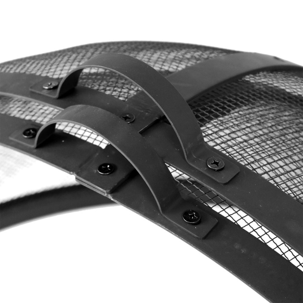 Sunnydaze 36 Inch Round Black Heavy-Duty Steel Mesh Easy Opening Fire Pit Spark Screen