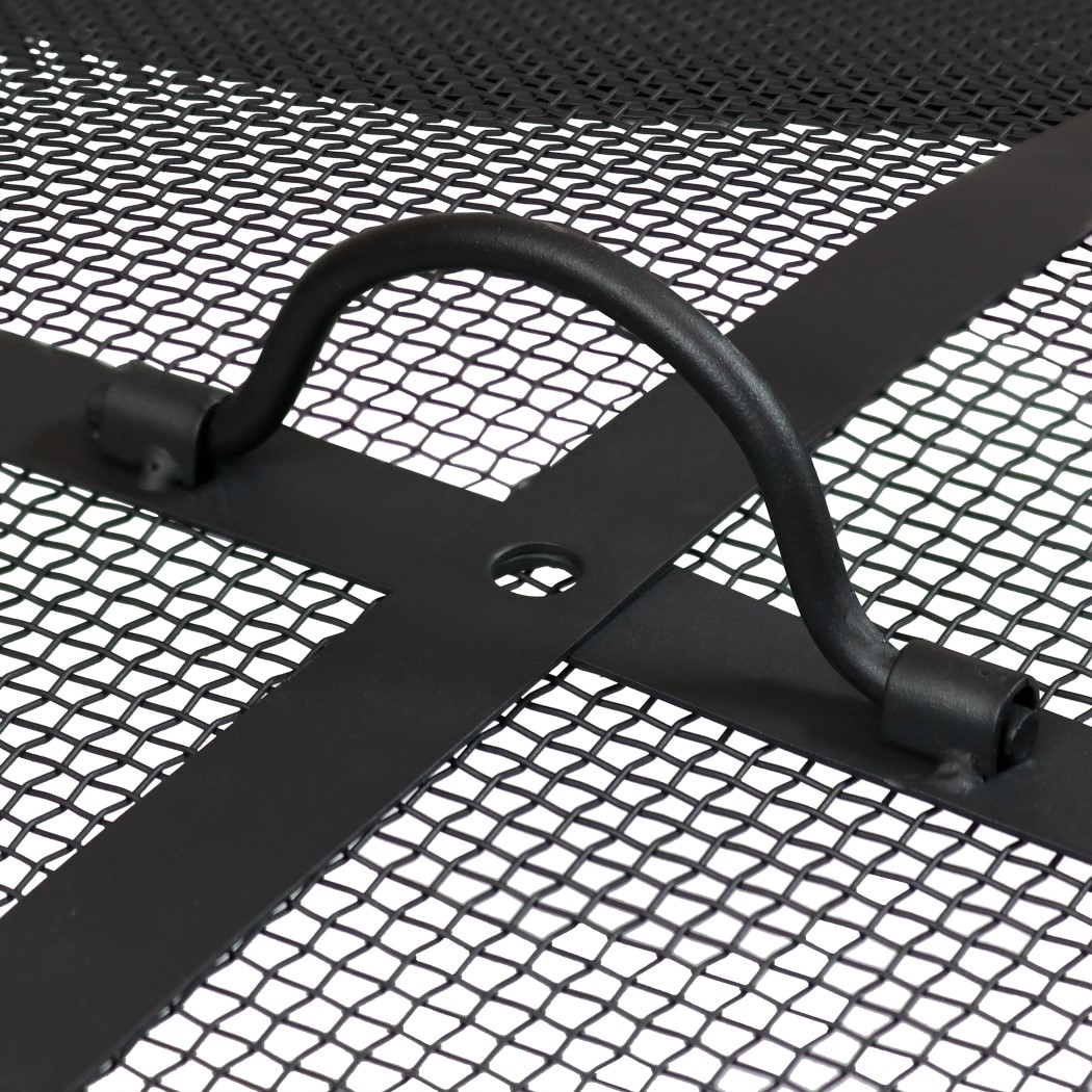 Sunnydaze 24 Inch Round Black Heavy-Duty Steel Mesh Fire Pit Spark Screen