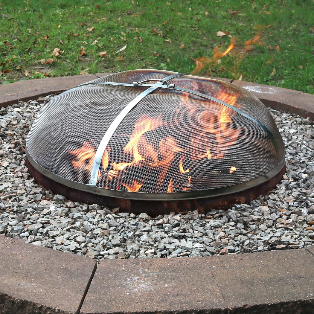 Sunnydaze 36 Inch Round Heavy-Duty Stainless Steel Mesh Fire Pit Spark Screen