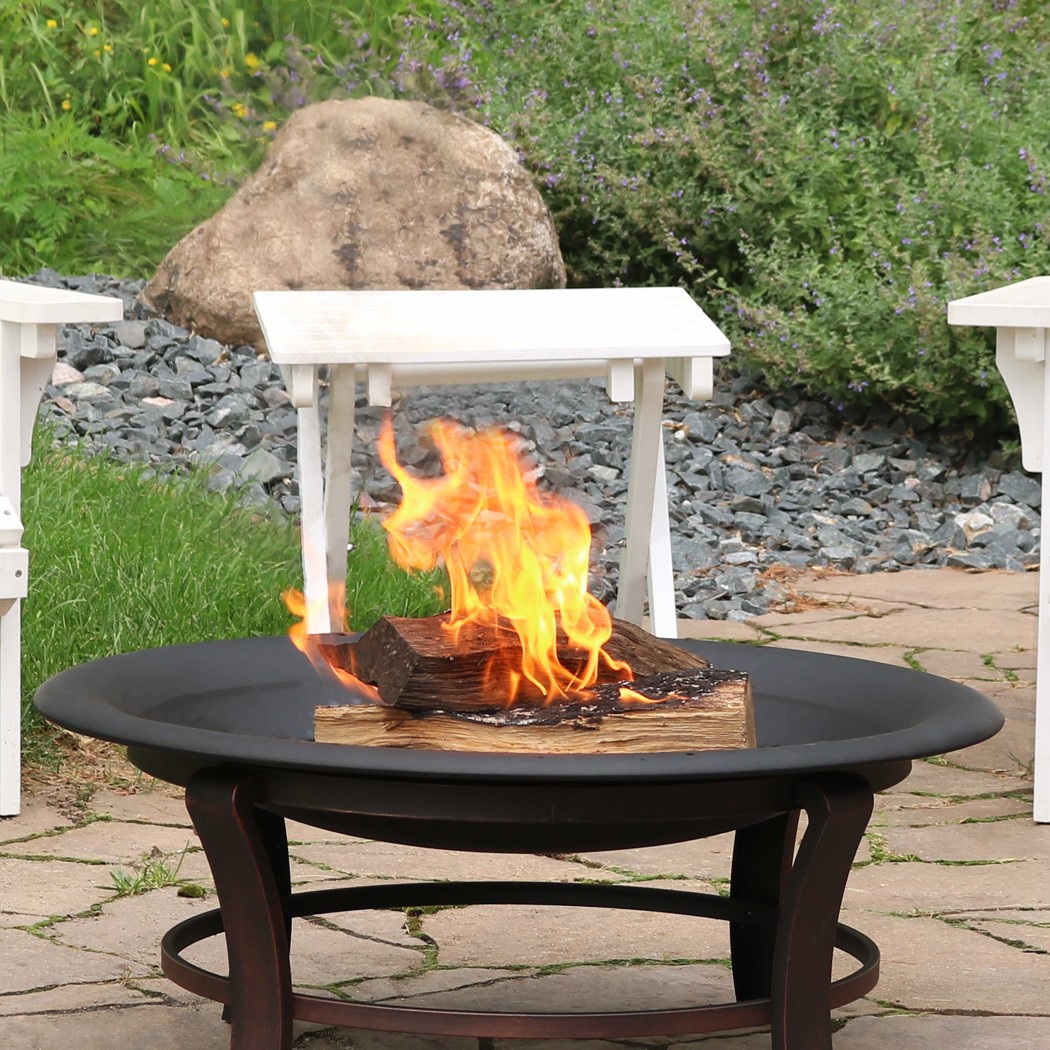 Sunnydaze 33 Inch Black Steel Replacement Outdoor Wood Burning Fire Bowl for DIY Stands