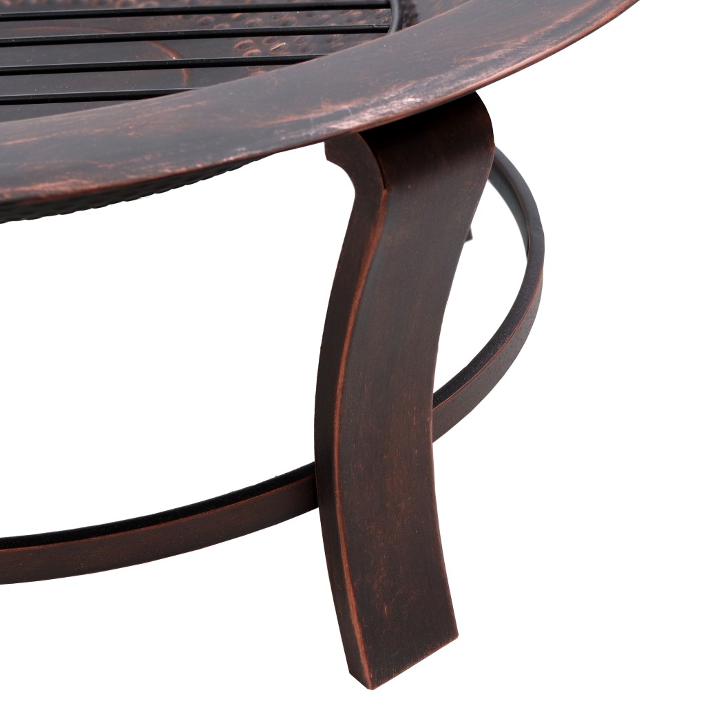 Sunnydaze 29 Inch Bronze Steel Outdoor Portable Outdoor Wood Burning Fire Bowl
