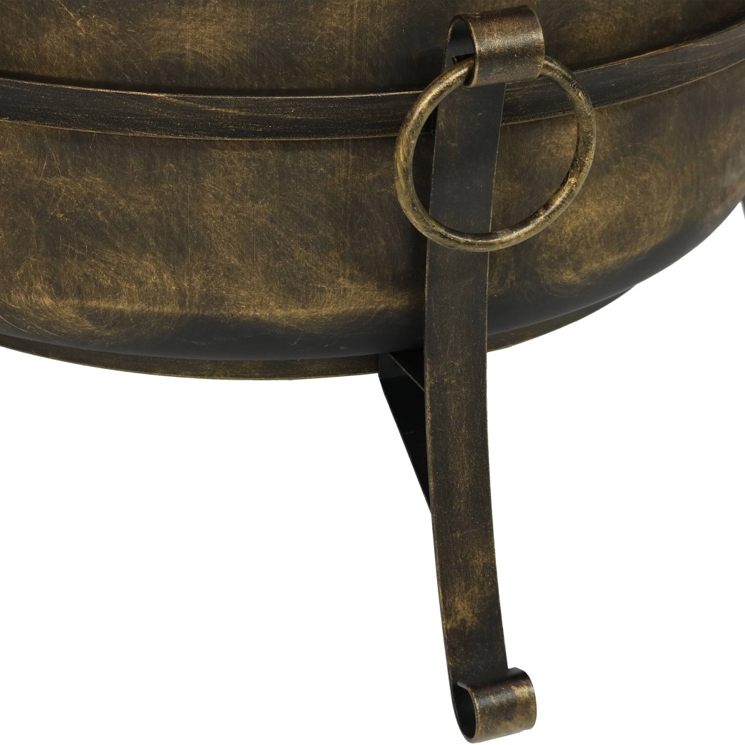 Sunnydaze 24 Inch Black Steel Cauldron Outdoor Wood Burning Fire Pit