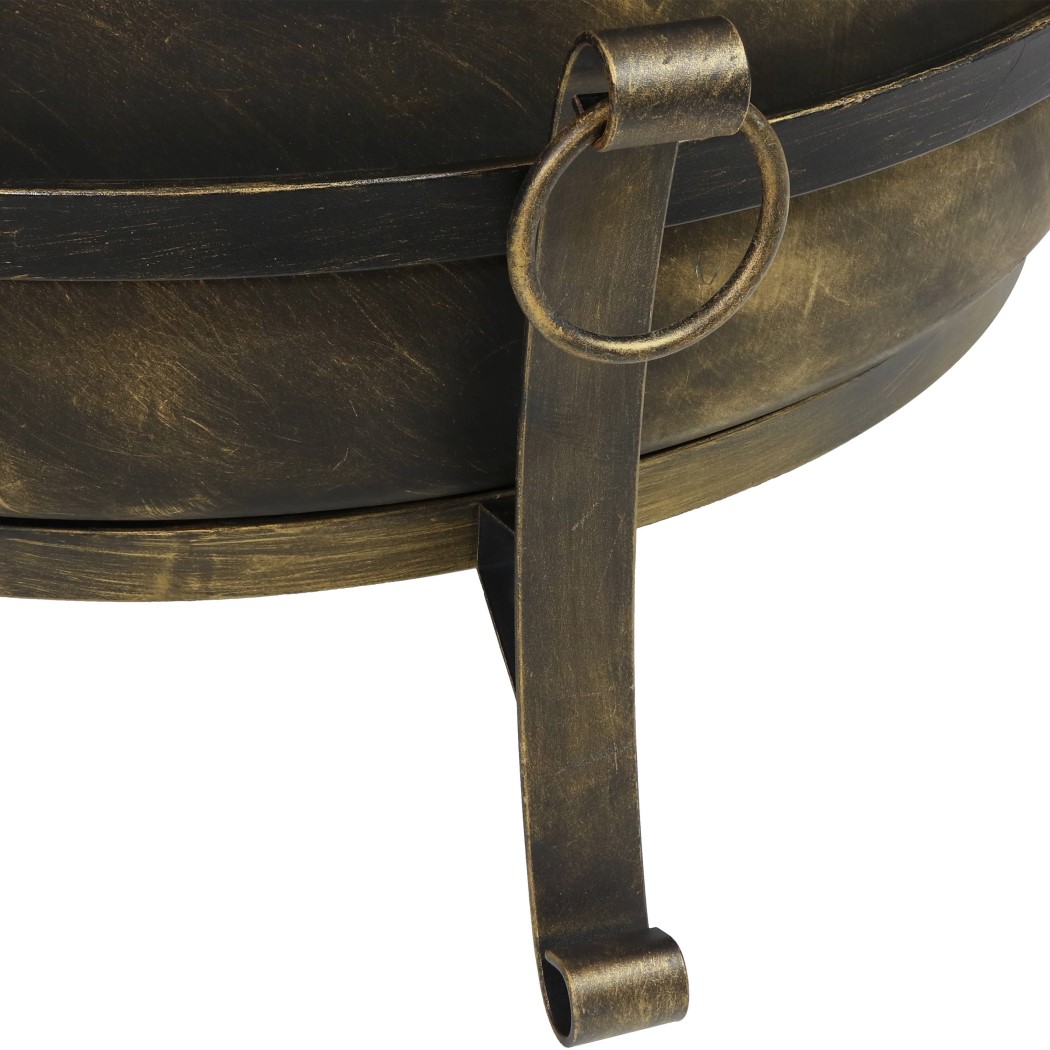 Sunnydaze 34 Inch Black Steel Cauldron Outdoor Wood Burning Fire Pit