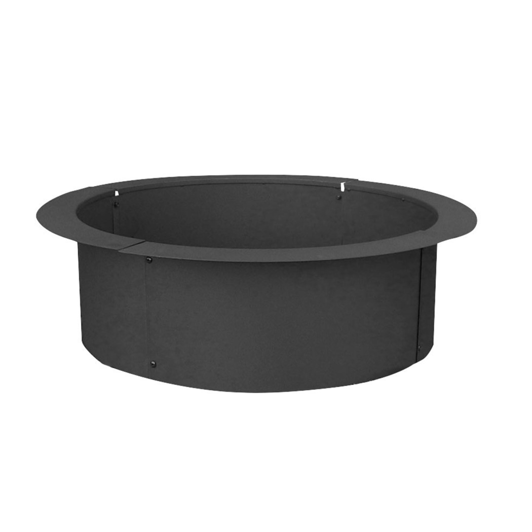 Sunnydaze 27 Inch Black Steel Portable Outdoor Wood Burning Fire Pit Liner Ring
