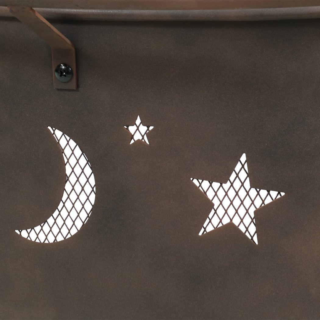 Sunnydaze 30 Inch Steel Cosmic Stars and Moons Outdoor Cooking Wood Burning Fire Pit