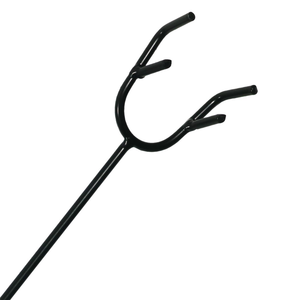 Sunnydaze 32 Inch Black Steel Log Poker with Wooden Handle