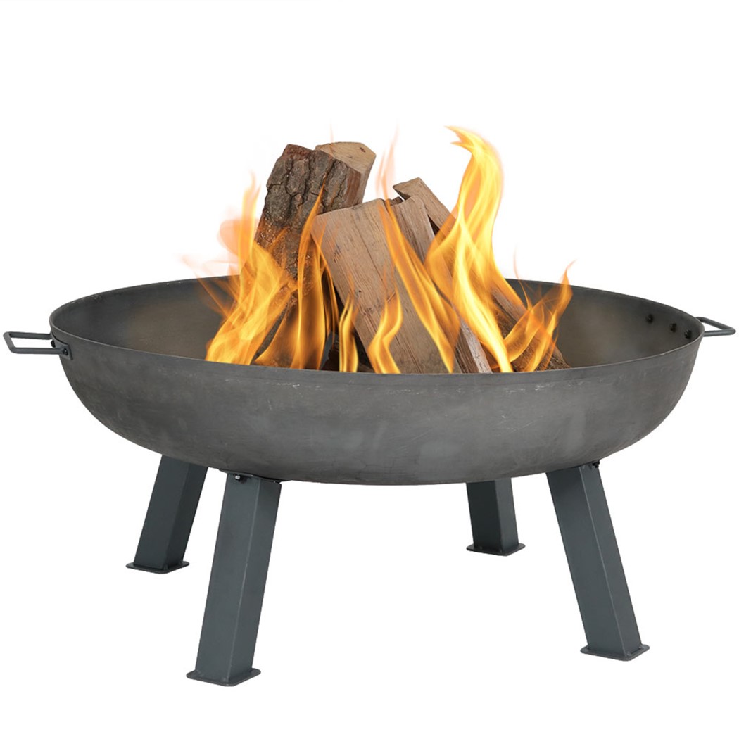 Sunnydaze 34 Inch Cast Iron Rustic Outdoor Wood Burning Fire Bowl