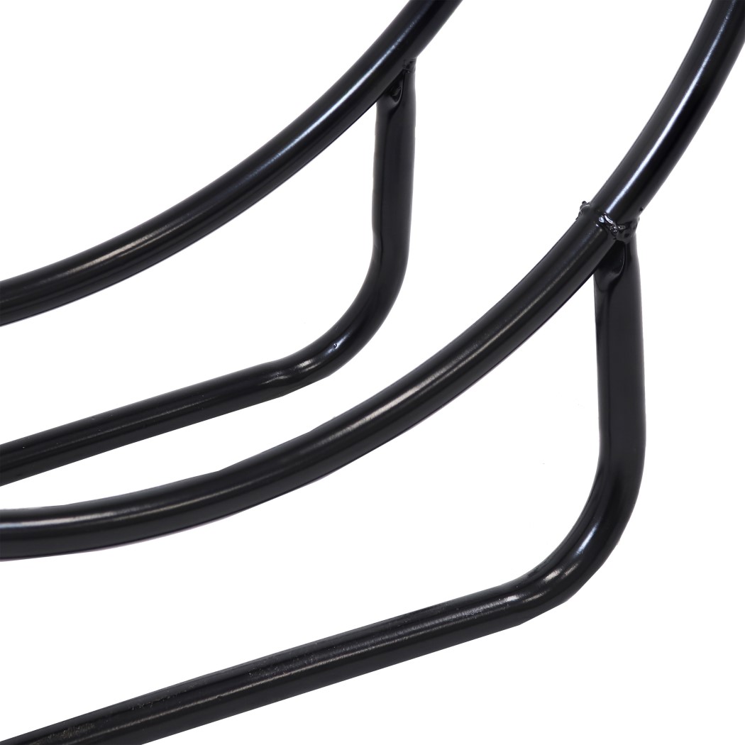 Sunnydaze 40 Inch Black Powder Coated Heavy-Duty Steel Outdoor Log Hoop Storage Rack with PVC Cover