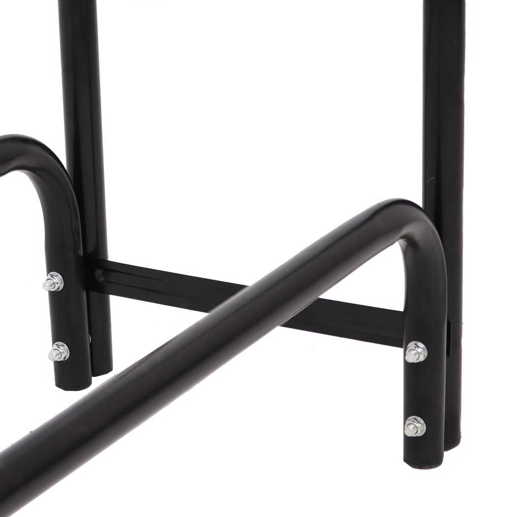 Sunnydaze 8 Foot Black Powder Coated Steel Log Rack