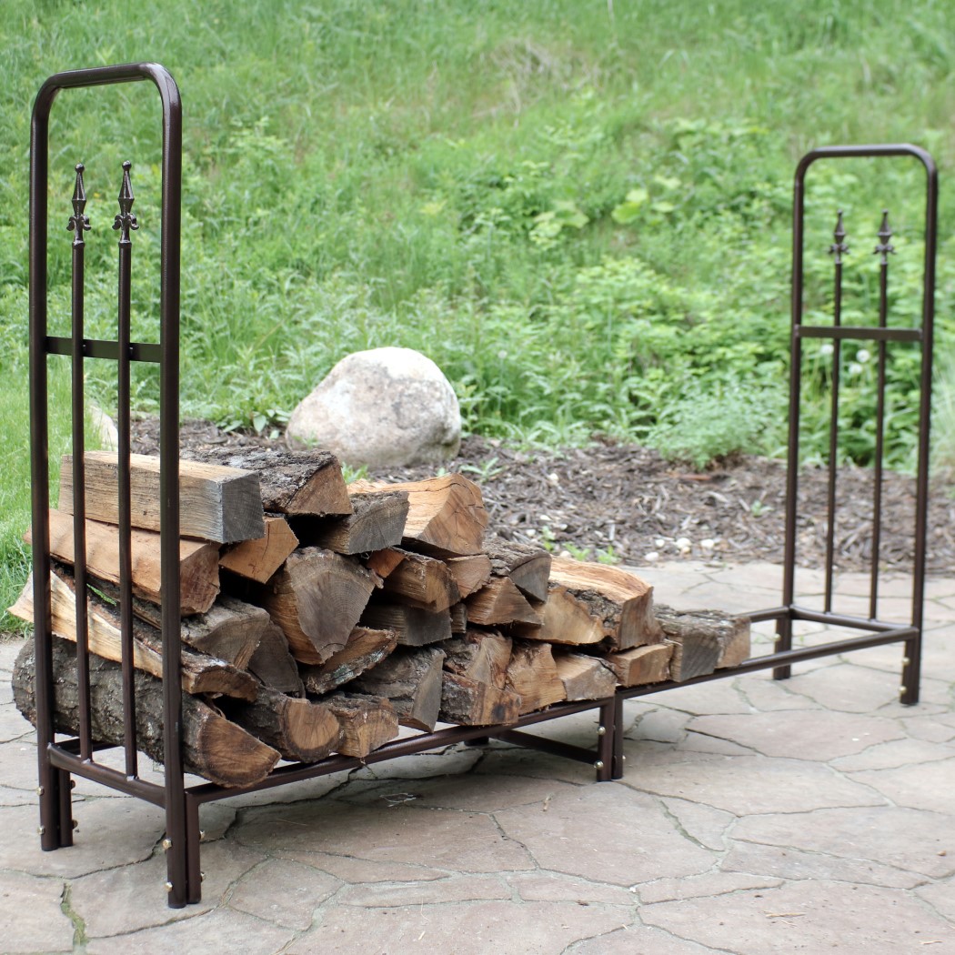 Sunnydaze 6 Foot Powder Coated Heavy-Duty Steel Log Rack