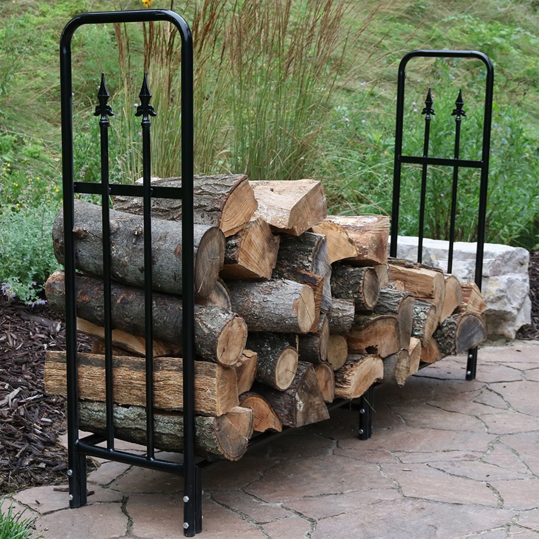 Sunnydaze 6 Foot Powder Coated Heavy-Duty Steel Log Rack