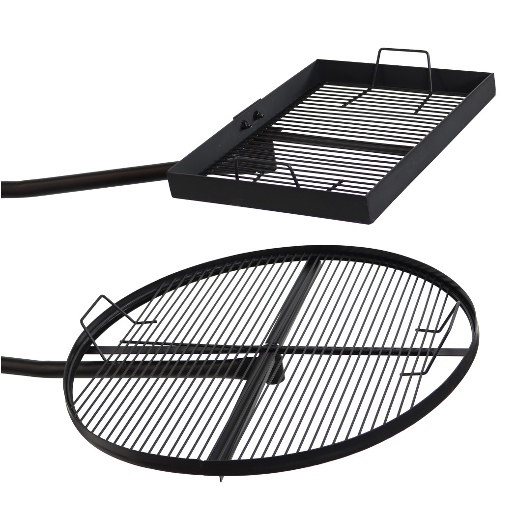 Sunnydaze Black Steel Adjustable Campfire Dual Swivel Grill System