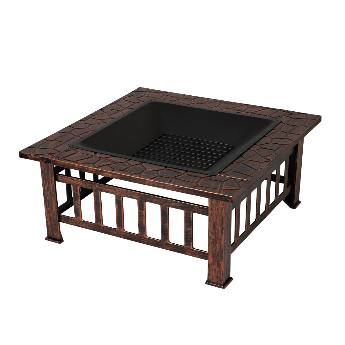 Fire Sense Foxdale Square Wood-Burning Fire Pit