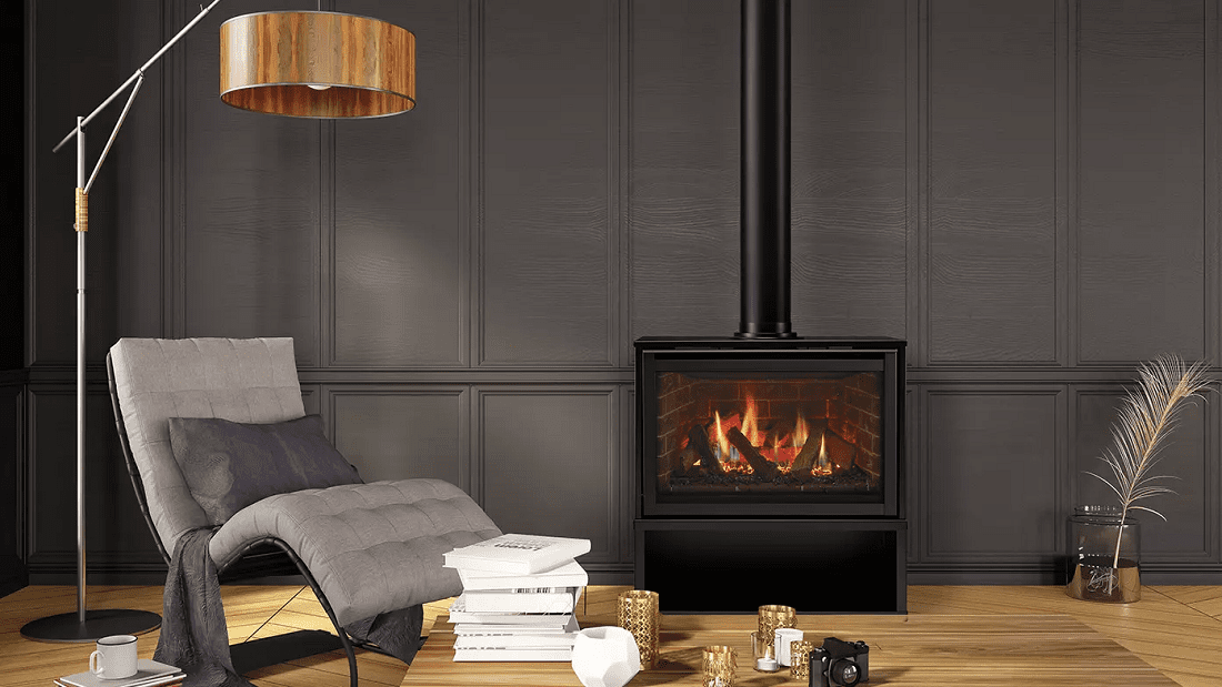 Majestic 30 Inch Ruby Direct Vent Gas Freestanding Fireplace with Intellifire Ignition