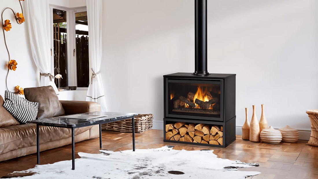 Majestic 30 Inch Trilliant Direct Vent Natural Gas Freestanding Fireplace with Intellifire Ignition