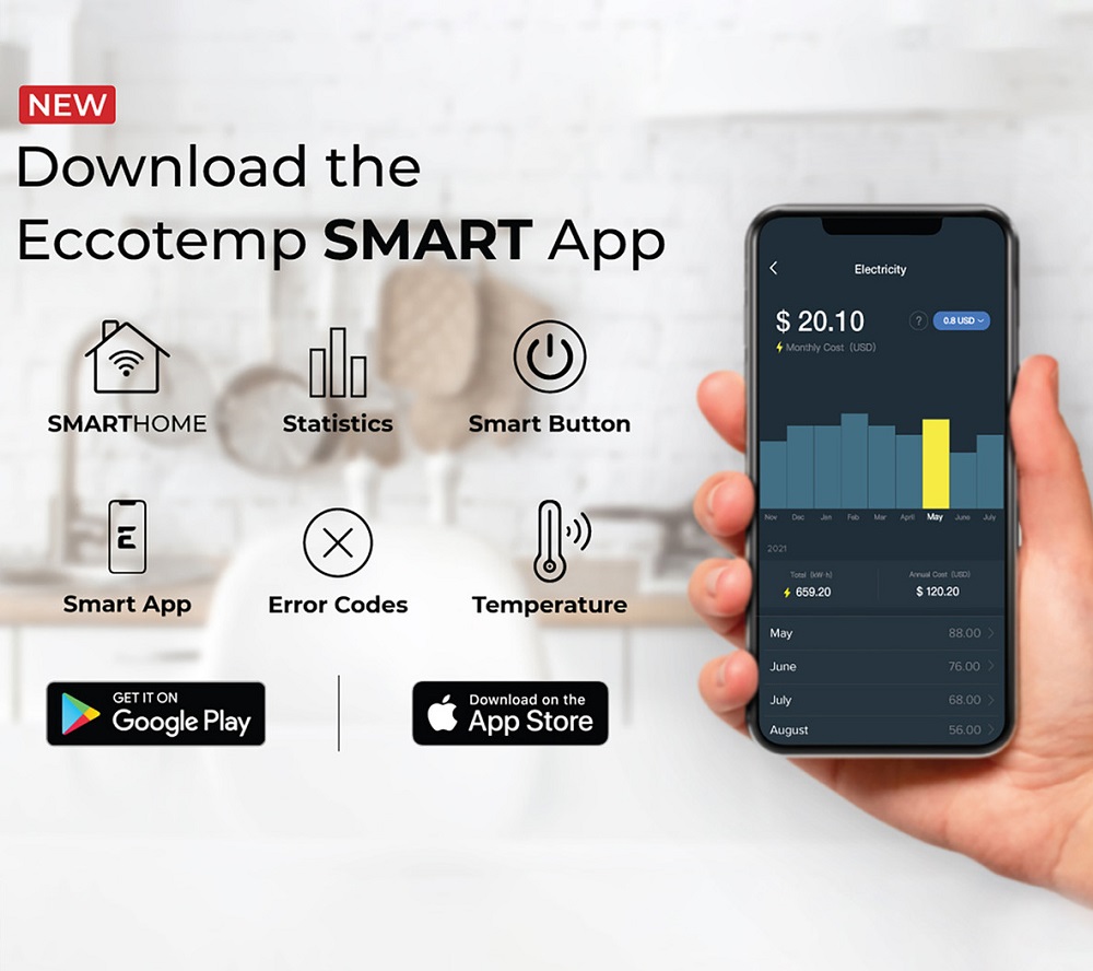 Eccotemp SmartHome Electric Mini Point-of-Use Water Heater - 4 Gallon Tank