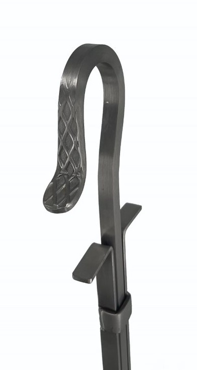 Dagan 28 Inch Four-Piece Textured Hook and Leg Fireplace Tool Set