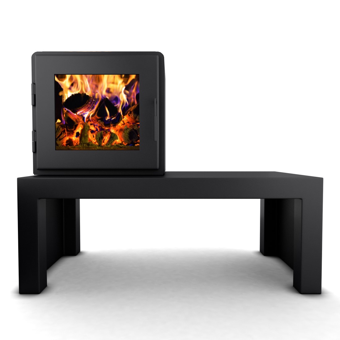 MF Fire 27 Inch Nova 2 Extra Large Wood Burning Stove with Bench