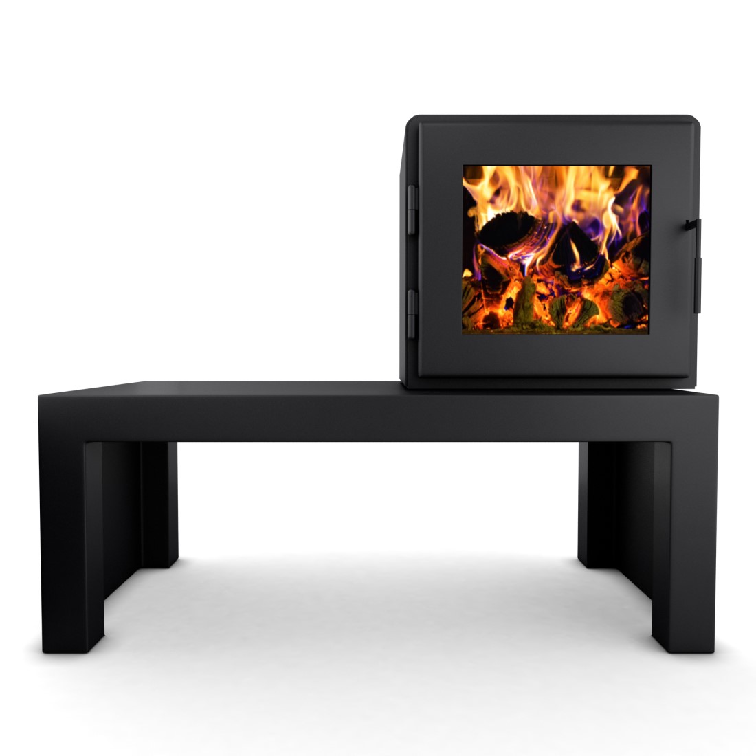 MF Fire 27 Inch Nova 2 Extra Large Wood Burning Stove with Bench