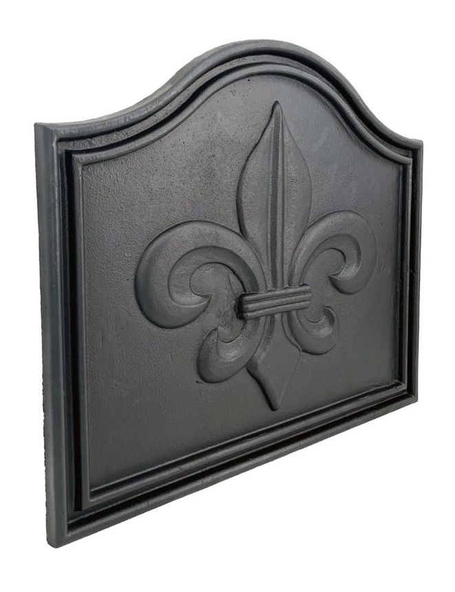 Dagan 23 Inch Fleur-De-Lis Cast Iron Fireback