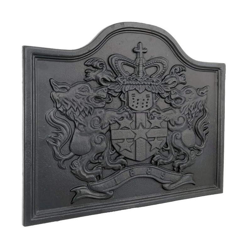 Dagan 22 Inch Lion and Crest Cast Iron Fireback